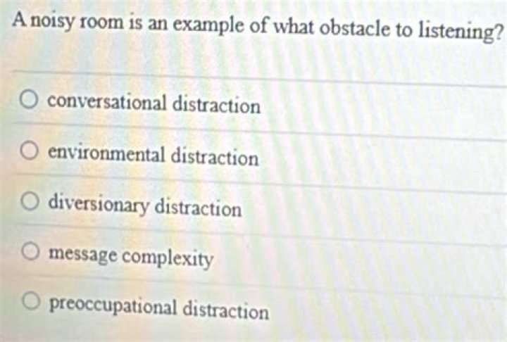 a noisy room is an example of what obstacle to listening?