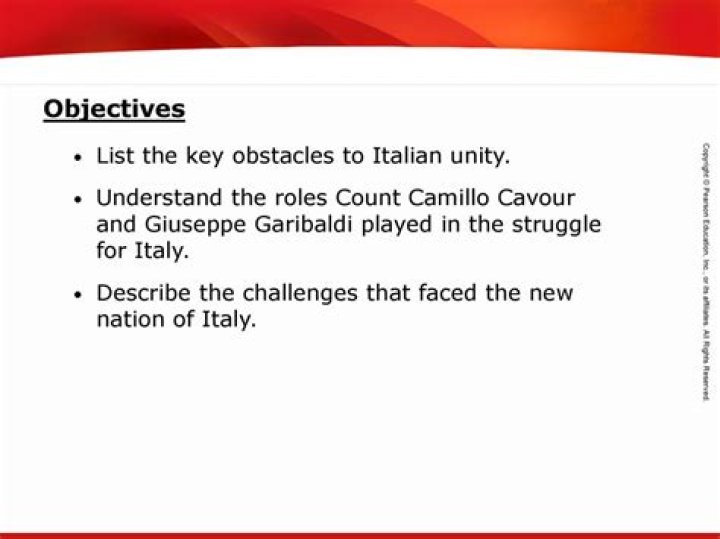 how did influential leaders help to create a unified italy?