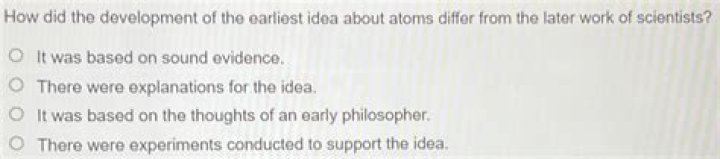 how did the development of the earliest idea about atoms differ from the later work of scientists?