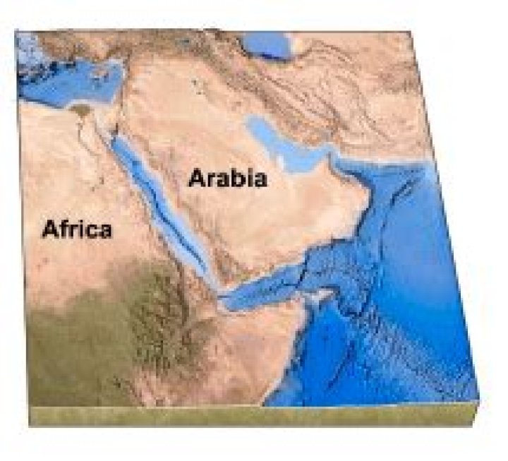 how did the red sea, shown between arabia and africa in this figure, form?