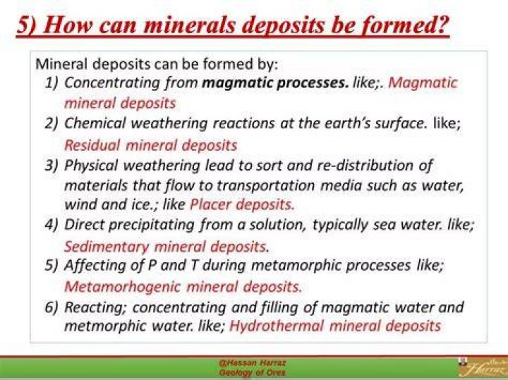 how do mineral deposits form