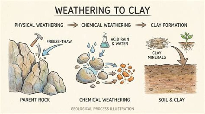 how does clay formation affect a rock?