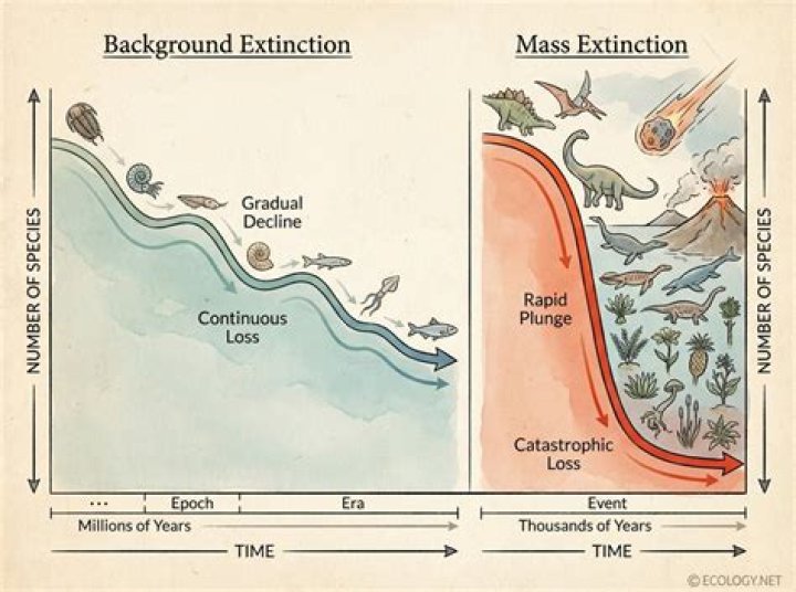 how does the background rate of extinction differ from mass extinctions