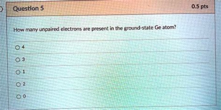 how many unpaired electrons are present in the ground state ge atom?