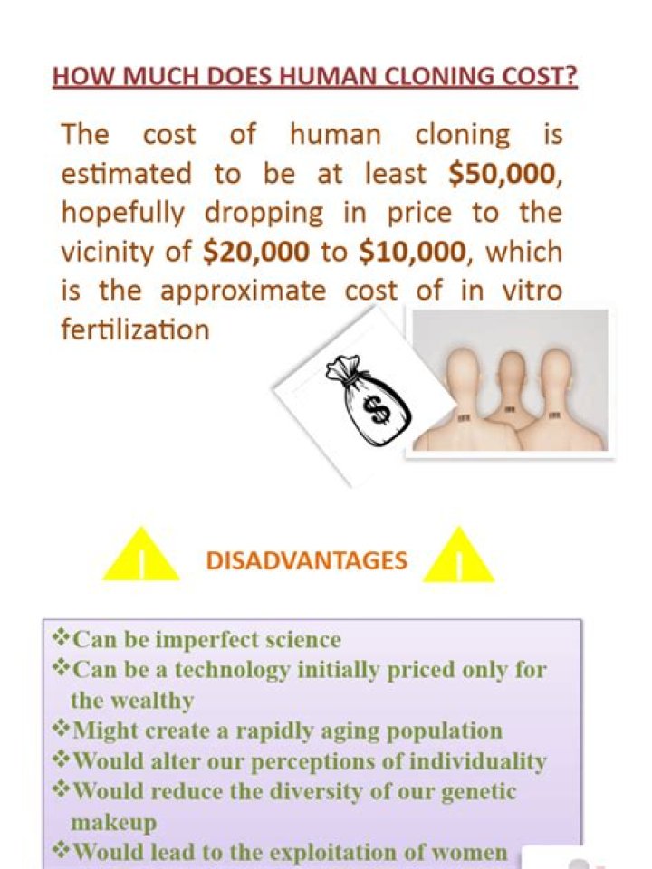 how much does human cloning cost