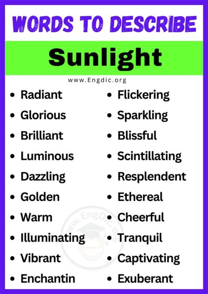 how to describe sunlight - Lisbd-net.com