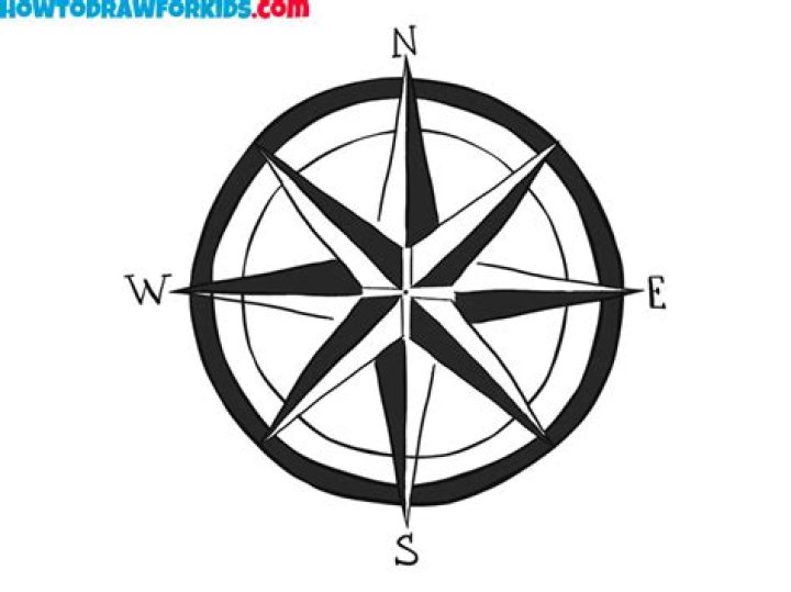 how to draw a compass rose simple