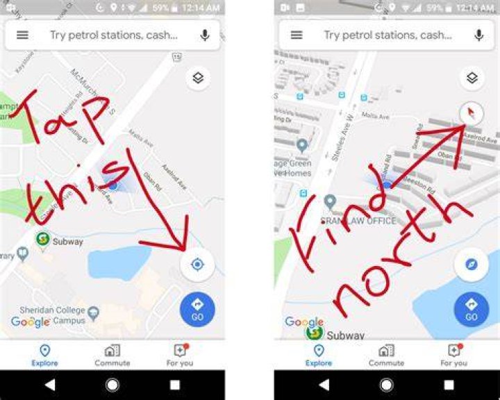 how to see compass on google maps