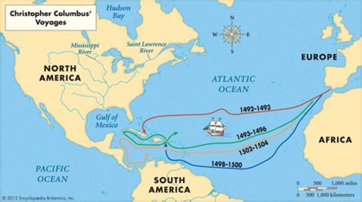 map of where christopher columbus sailed