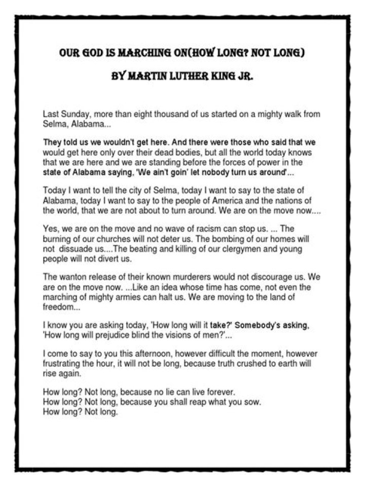 mlk how long not long
