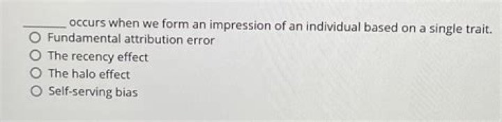 ______ occurs when we form an impression of an individual based on a single trait.