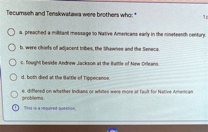 tecumseh and tenskwatawa were brothers who: