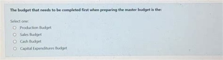 the budget that needs to be completed first when preparing the master budget is the: