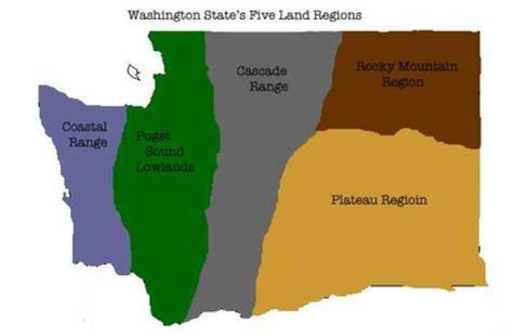 what are the 5 regions of washington state