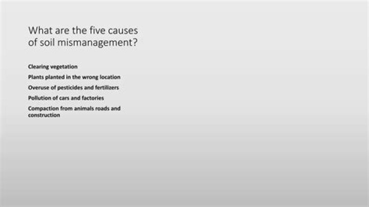 what are the five causes of soil mismanagement