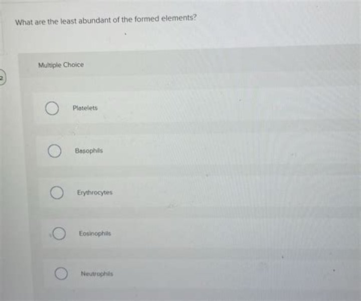 what are the least abundant of the formed elements?