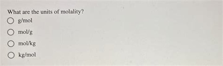 what are the units of molality