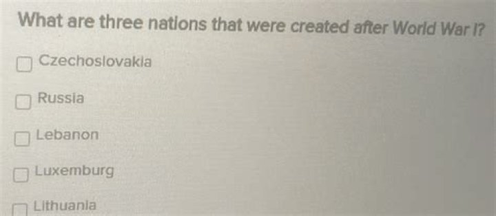 what are three nations that were created after world war i?