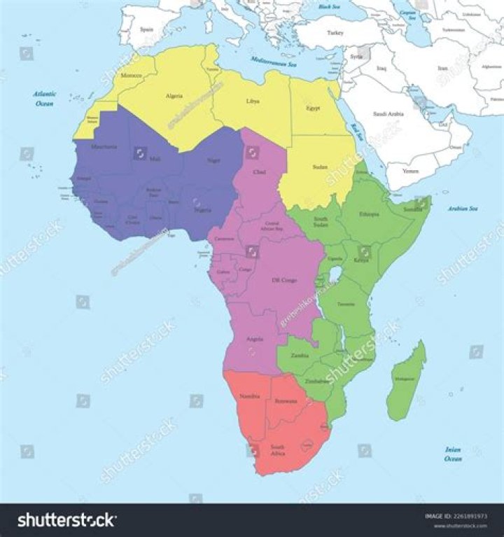 what color is africa on the map