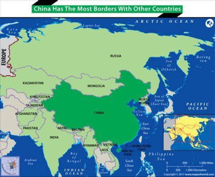 what country borders the most countries