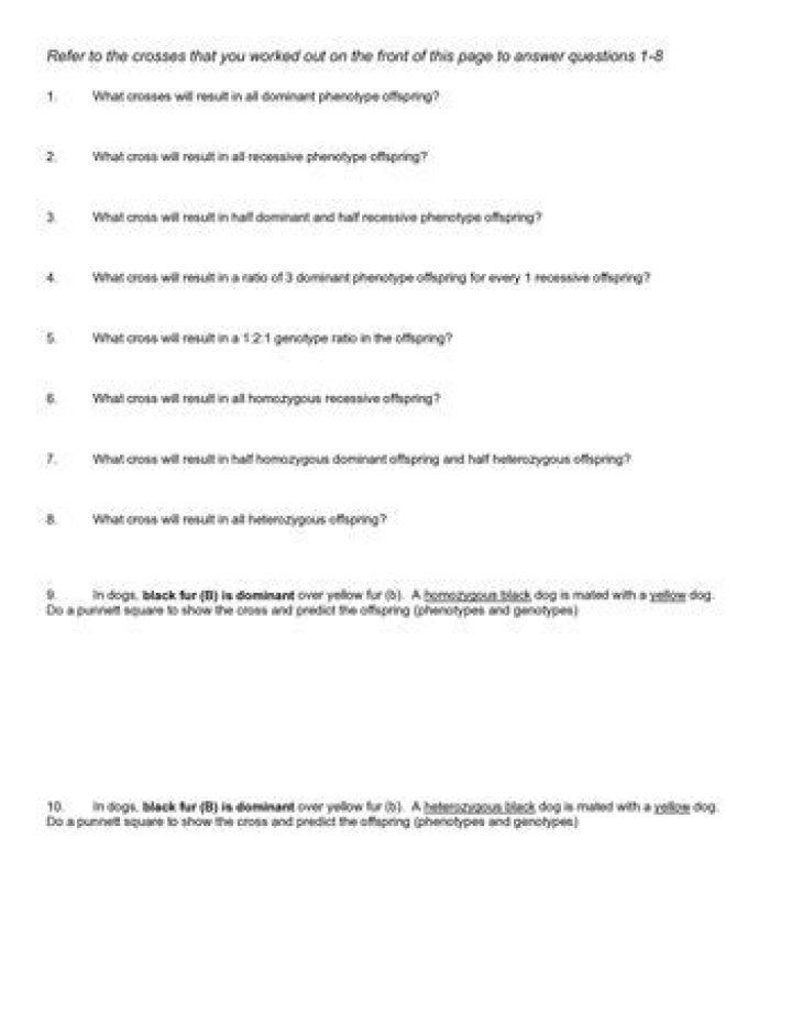 what cross will result in all recessive phenotype offspring?