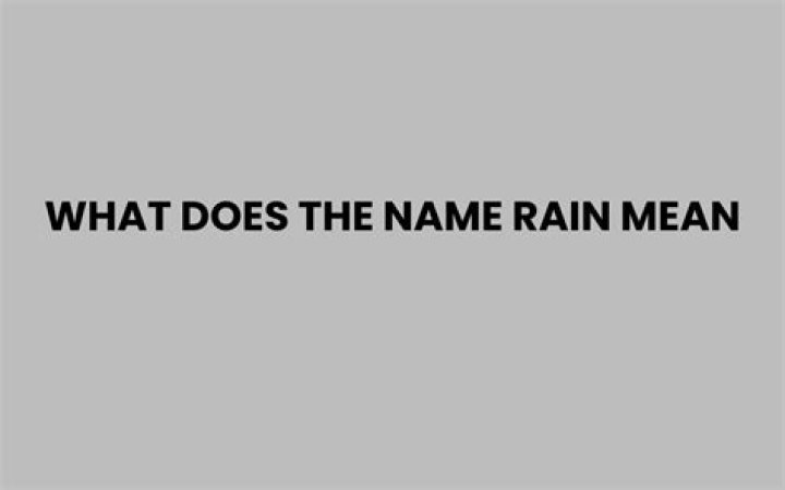 what does the name rain mean