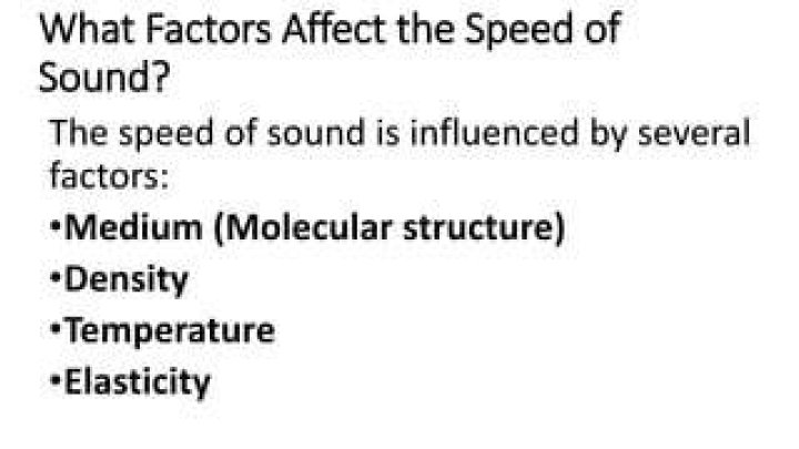 what factors affect the speed of sound