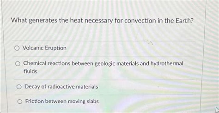 what generates the heat necessary for convection in the earth