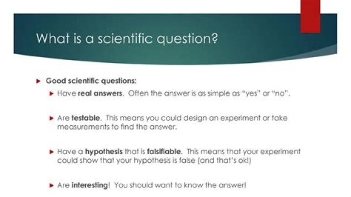 what is a good scientific question