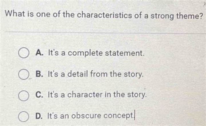 what is one of the characteristics of a strong theme