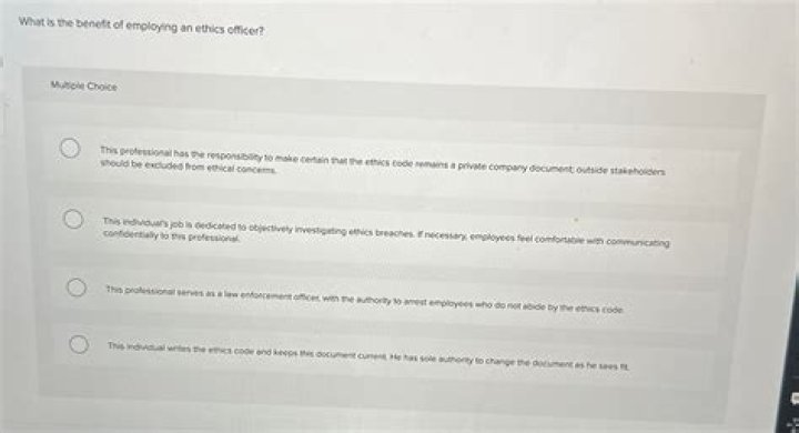 what is the benefit of employing an ethics officer