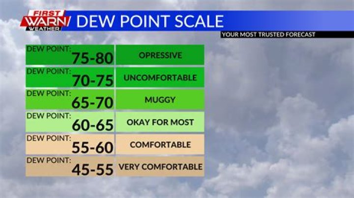 what is the dew point today in my area