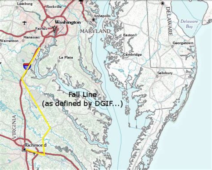 what is the fall line in virginia