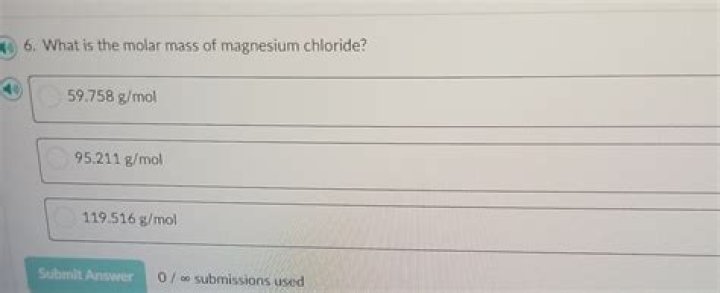 what is the molar mass of magnesium chloride