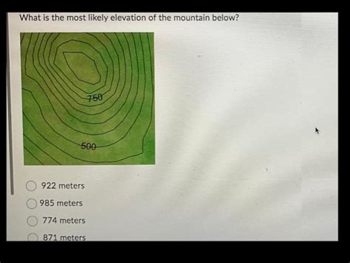 what is the most likely elevation of the mountain below