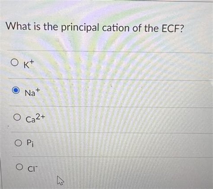 what is the principal cation of the ecf?