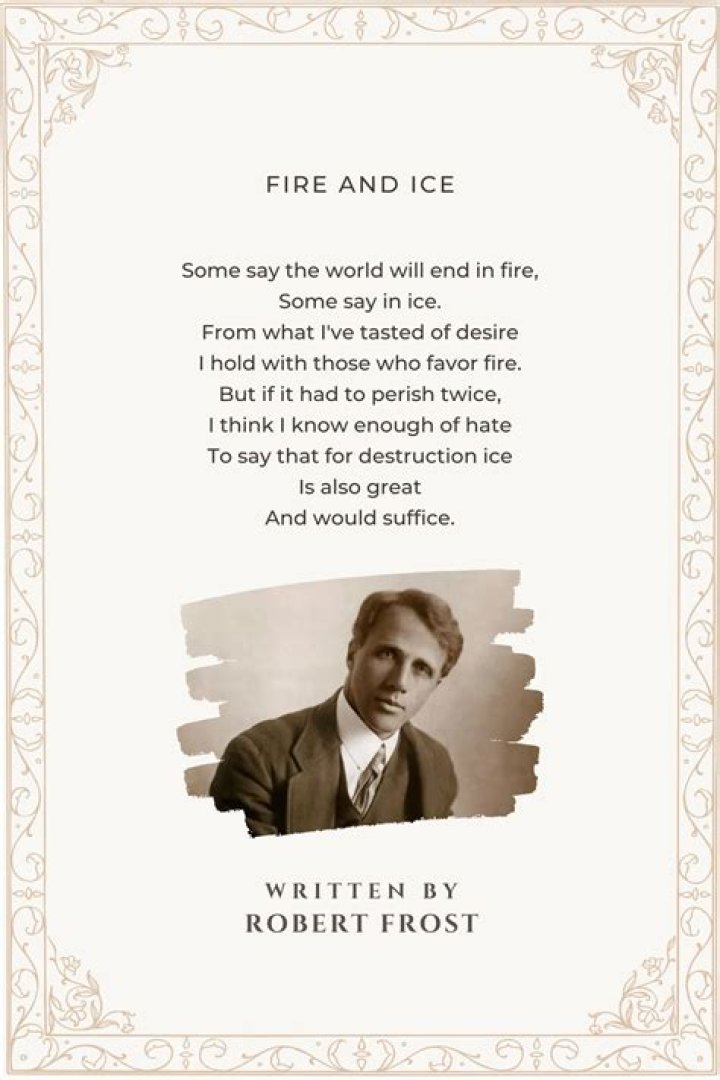 what is the theme of â€œfire and iceâ€ by robert frost?