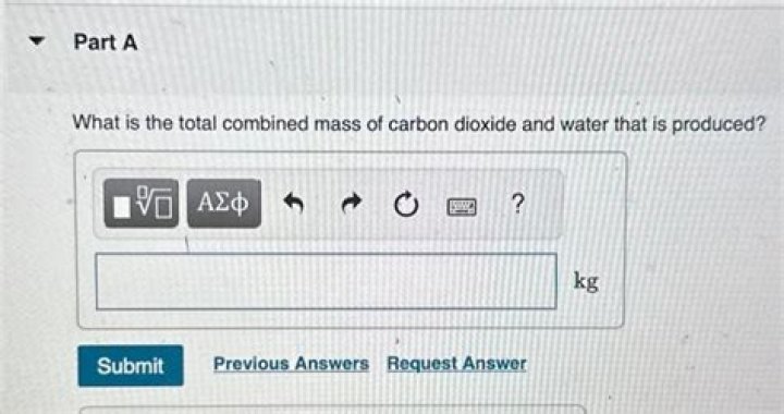 what is the total combined mass of carbon dioxide and water that is produced?