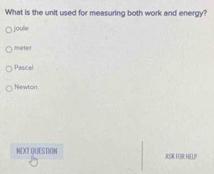 what is the unit used for measuring both work and energy?