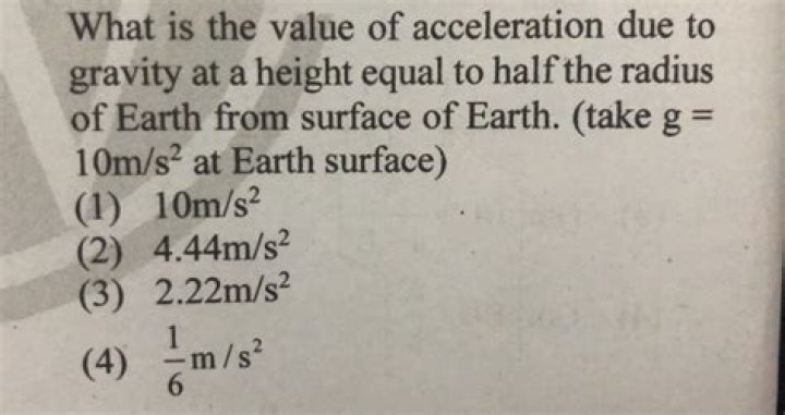 what is the value of acceleration due to gravity