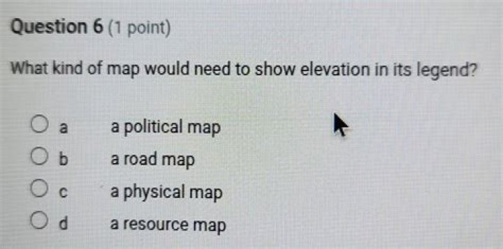 what kind of map would need to show elevation in its legend?