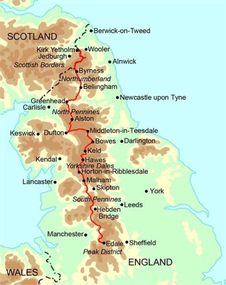 what mountain range forms the backbone of the united kingdom