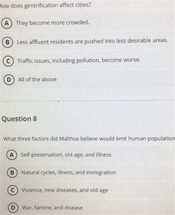 what three factors did malthus believe would limit human population?