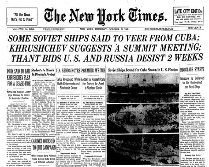 what three options did kennedy's staff consider as a response to soviet missiles headed to cuba?