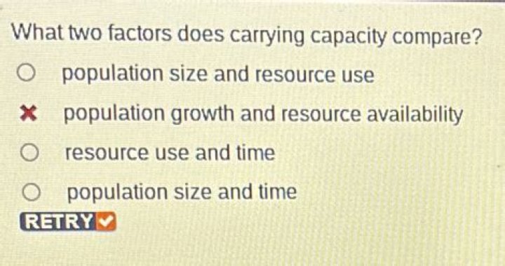 what two factors does carrying capacity compare?