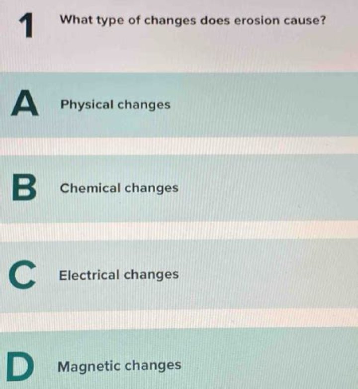 what type of changes does erosion cause