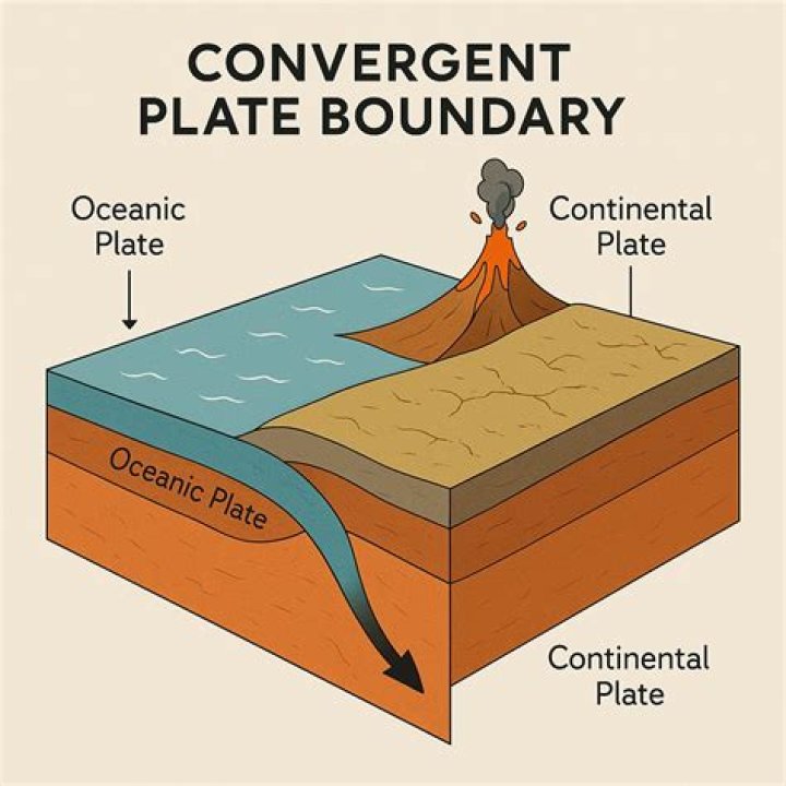what type of volcano forms at convergent plate boundaries