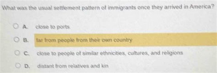 what was the usual settlement pattern of immigrants?