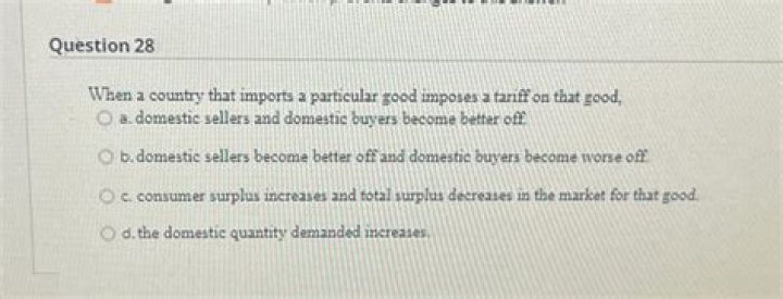 when a country that imports a particular good imposes a tariff on that good,