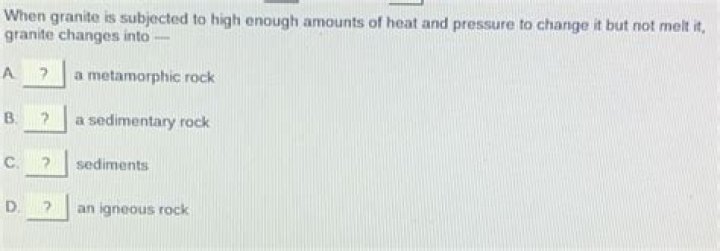 when granite is subjected to high enough amounts of heat